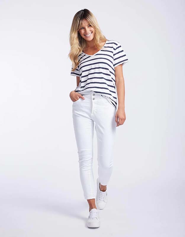 Emma Coloured Jean White