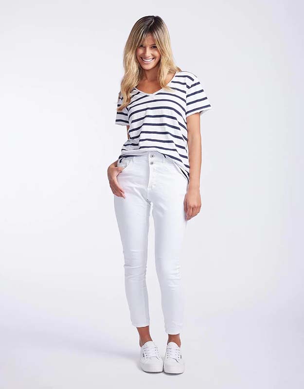 Emma Coloured Jean White