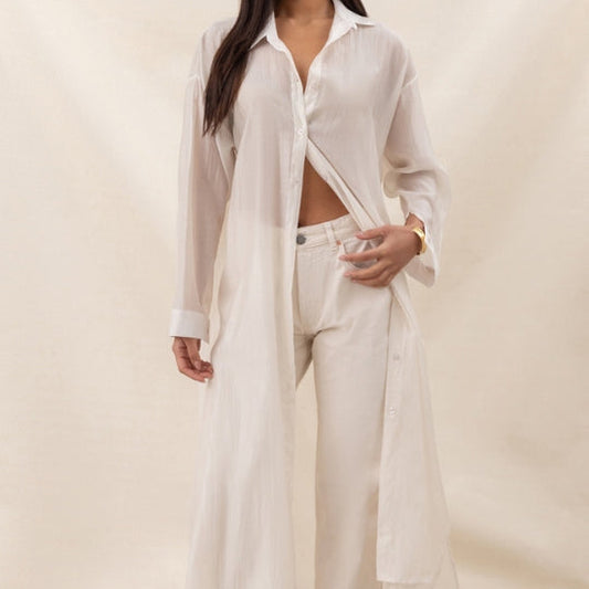Izzy Long Shirt - White
