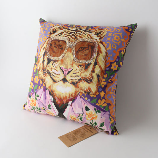 Art Cushion Velvet Tiger