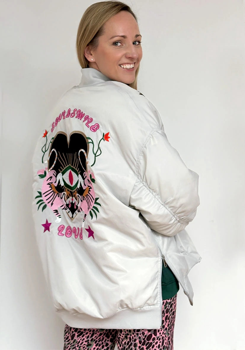 Heart Oversized Bomber Jacket