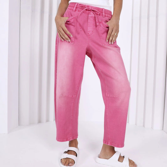 Leo Barrel Jeans - Pink
