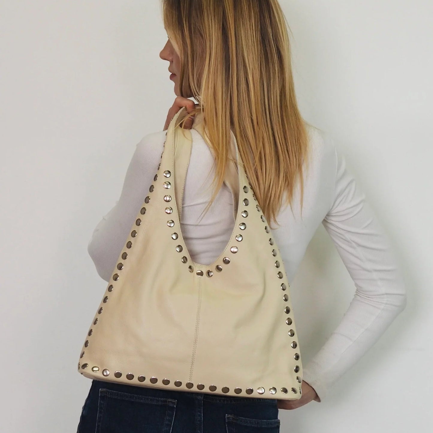 Jenna Hobo Bag - Cream