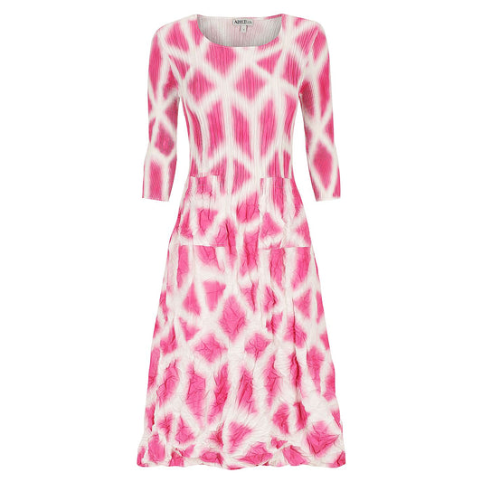 3/4 Sleeve Smash Pocket Dress Pink Tetrus