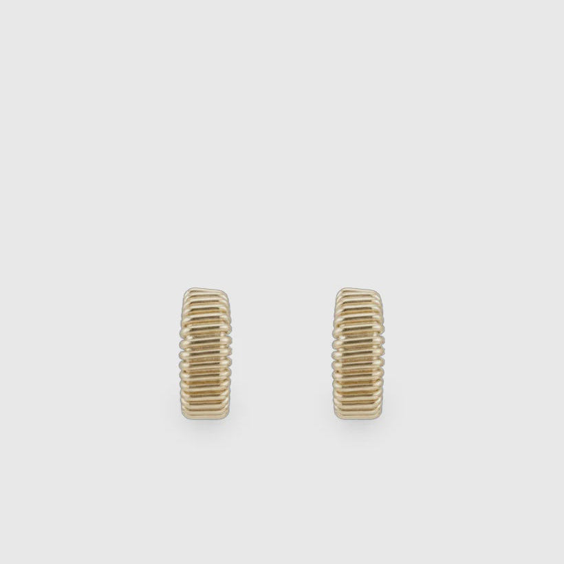 Ridged Hoops Gold