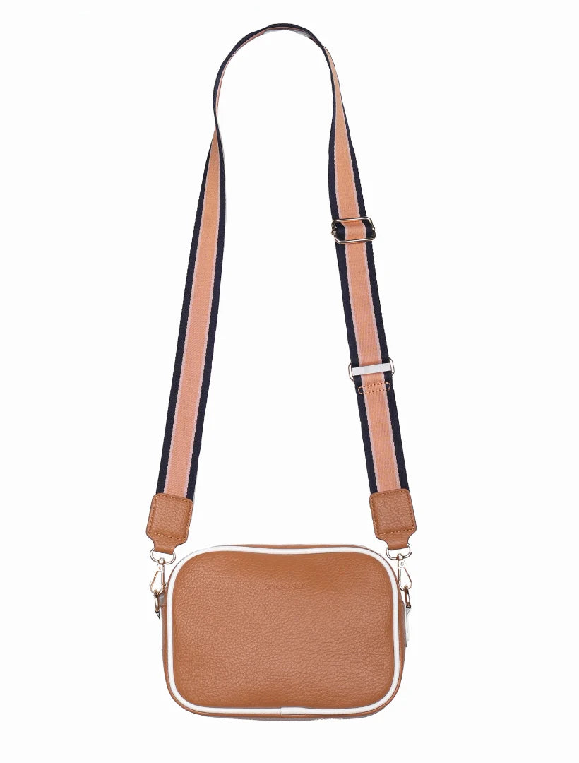 Ruby Sports Cross Body Bag Dual Tone Tan/White