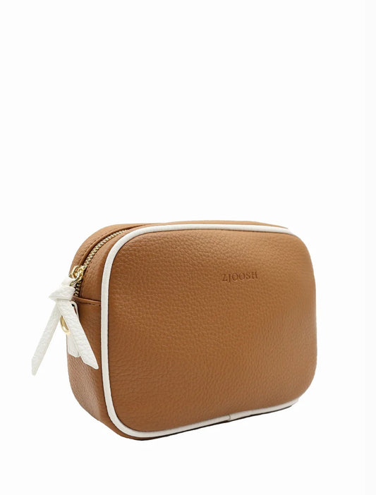 Ruby Sports Cross Body Bag Dual Tone Tan/White