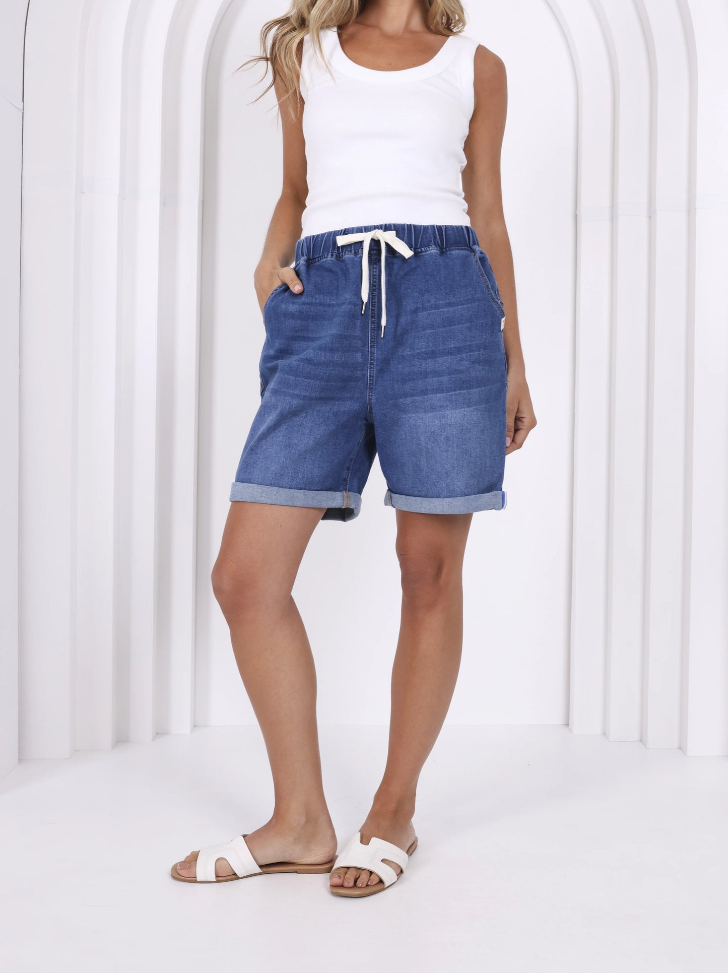 Hugo Demin Shorts - Mid Blue