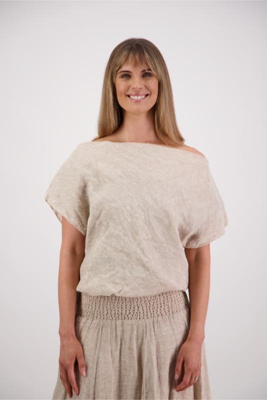 Shelby Linen Top - Natural