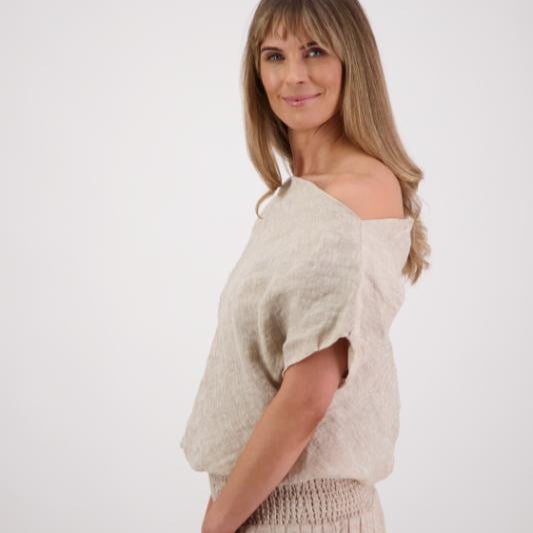 Shelby Linen Top - Natural
