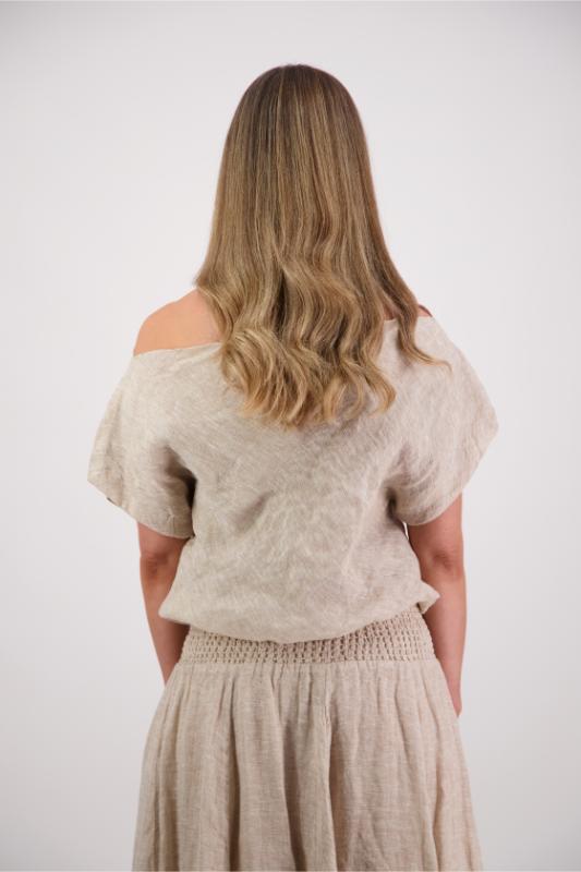 Shelby Linen Top - Natural