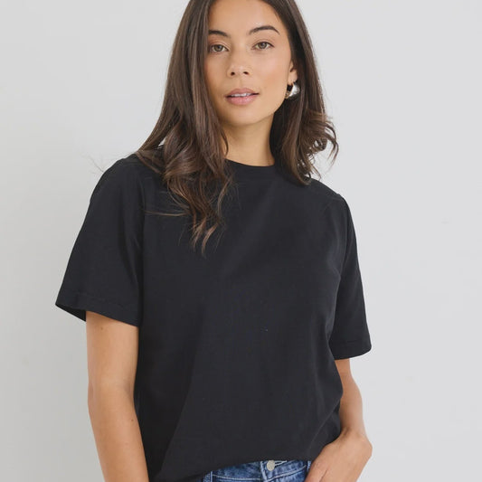 Street Crew Neck Boxy Tee - Black