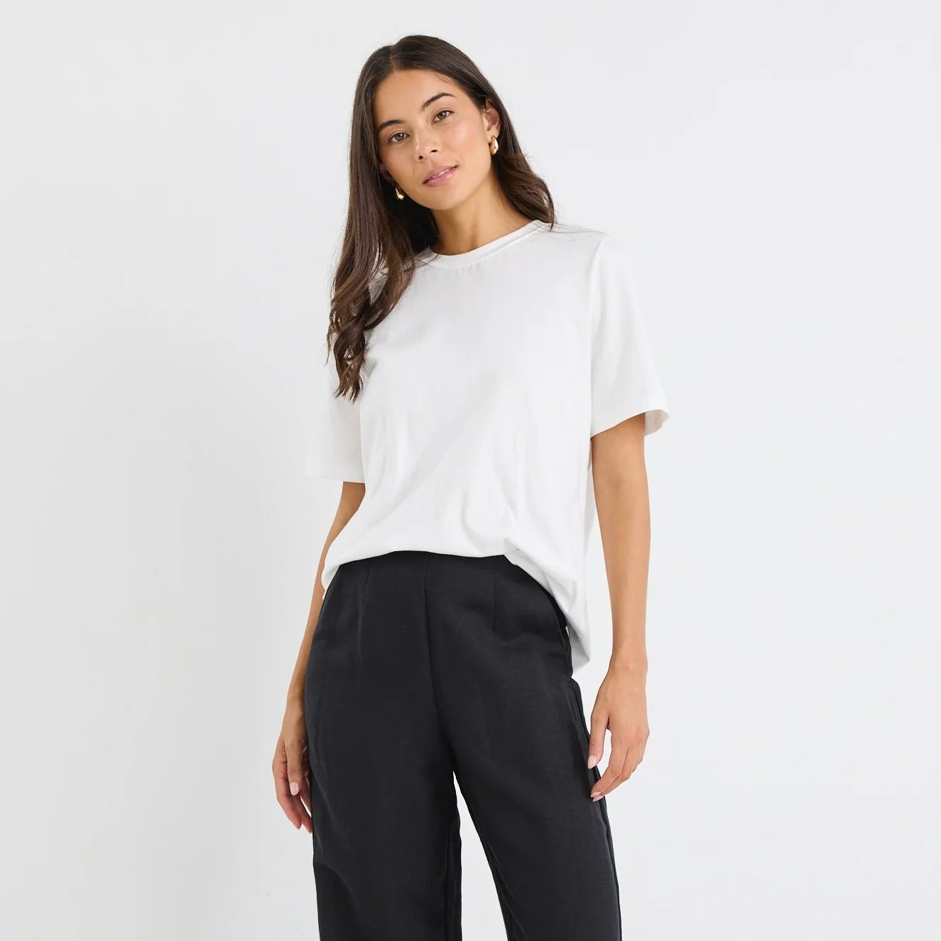 Street Crew Neck Boxy Tee - Ivory