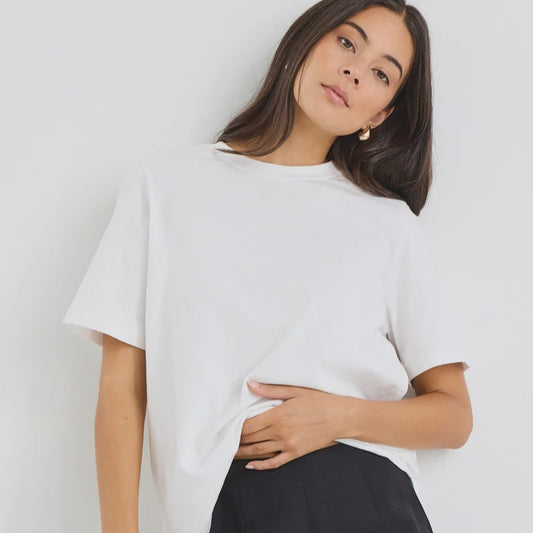 Street Crew Neck Boxy Tee - Ivory