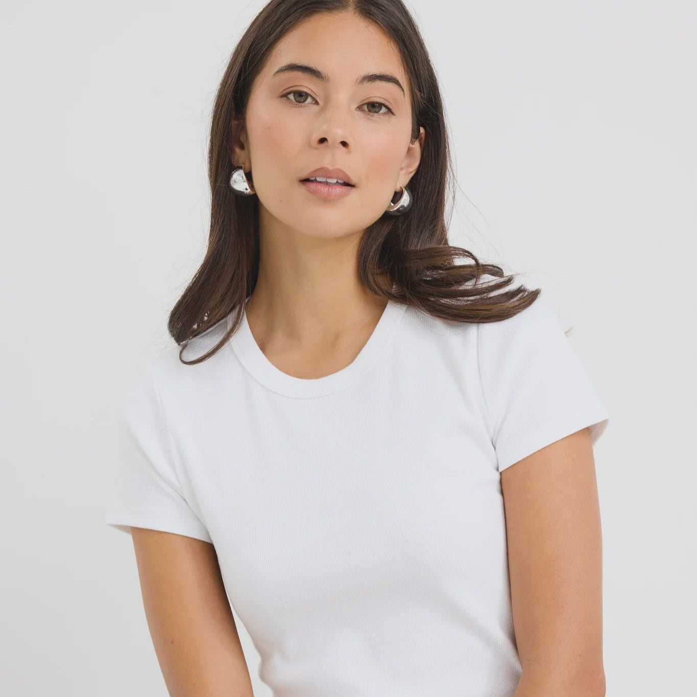 Study Ivory Rib Longer Baby Tee