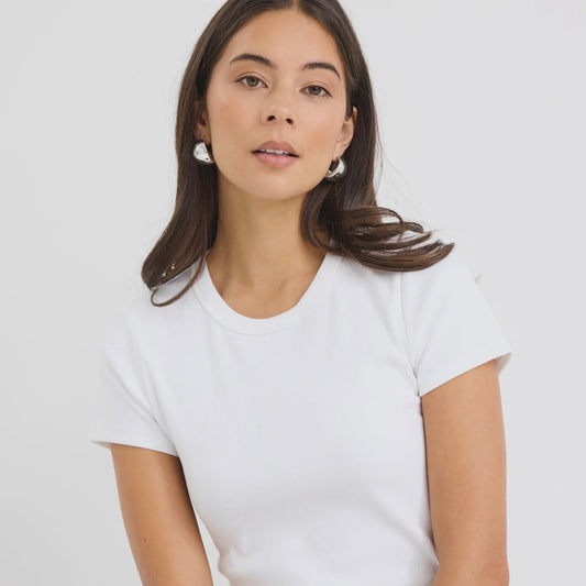 Study Ivory Rib Longer Baby Tee