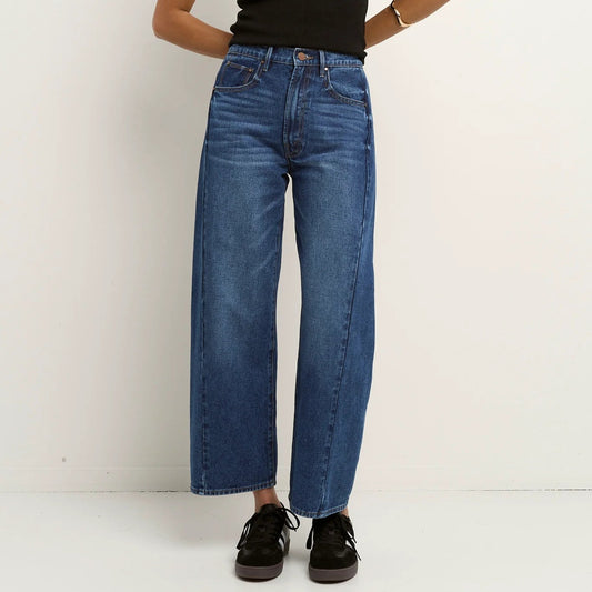 Varsity Barrel Jeans - Deep Blue