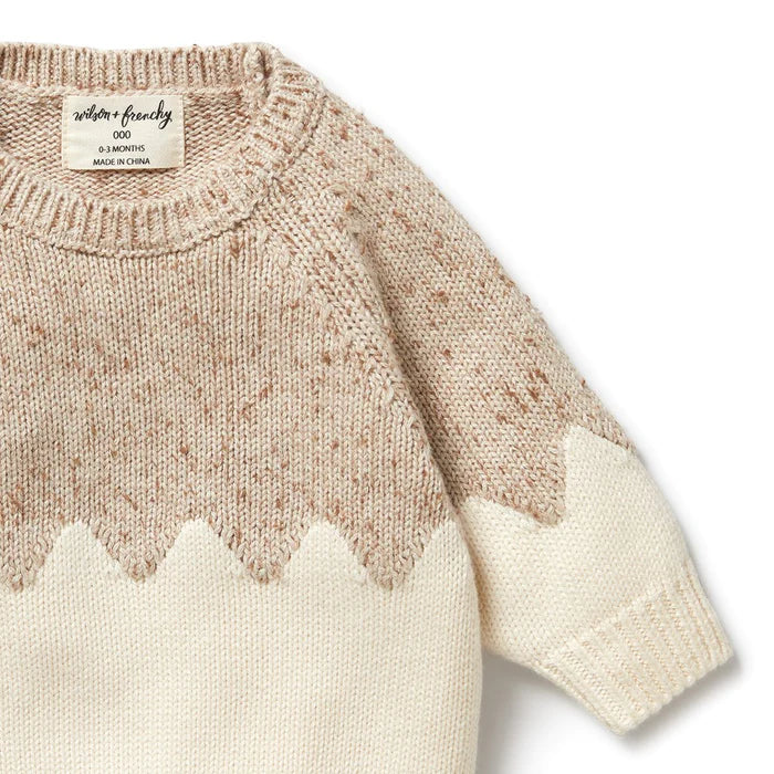 Almond Fleck Knitted Jacquard Jumper