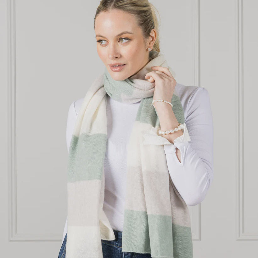 Gelato Striped Scarf Sage
