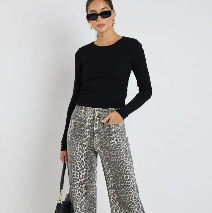 Zoey Leopard High Rise Jean