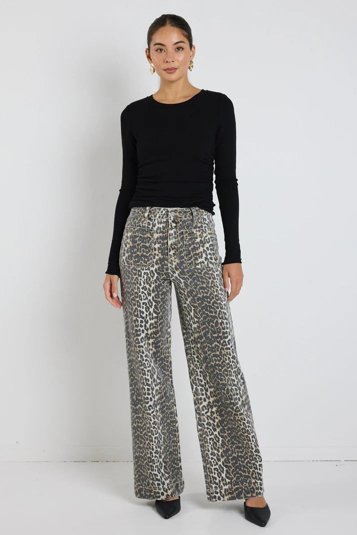 Zoey Leopard High Rise Jean