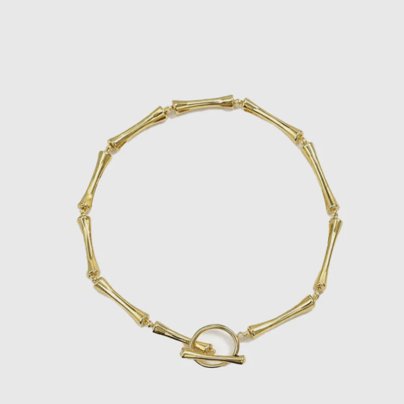 Bamboo Cross Bar Bracelet Gold