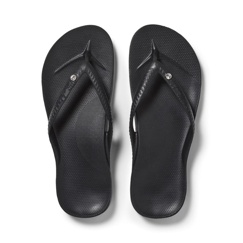 Arch Support Jandals - Black Crystal