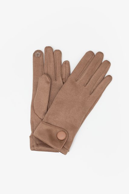 Button Suedette Gloves