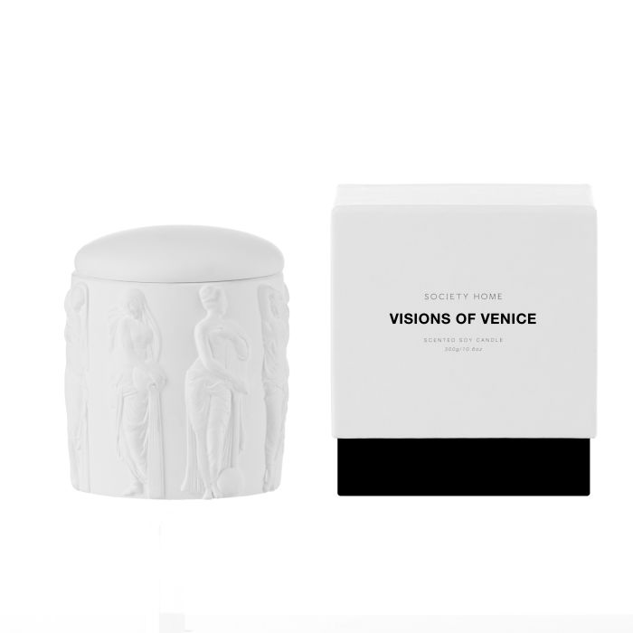 Society Home Visions of Venice Scented Soy Candle White