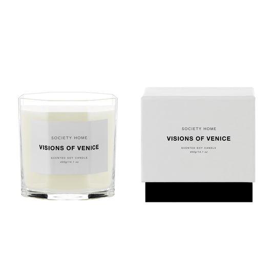 Society Home Visions of Venice Scented Soy Candle White