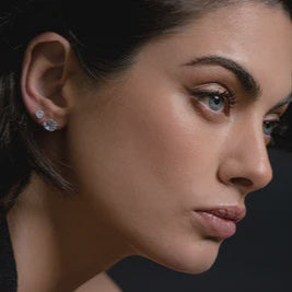 Brilliant Claw Silver Stud Earrings