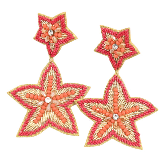 Beaded Starfish Earrings