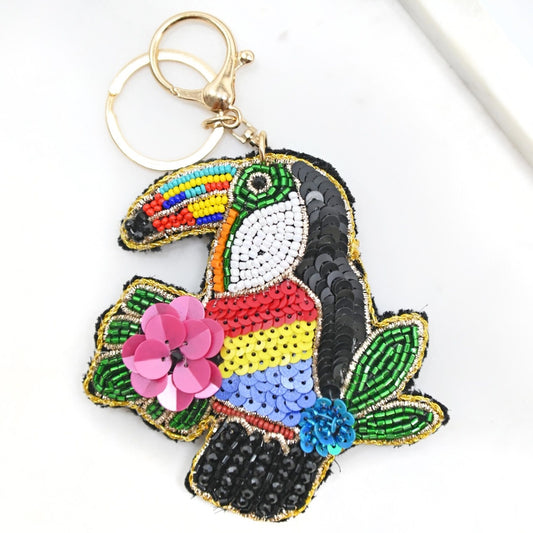 Beaded Toucan Keychain