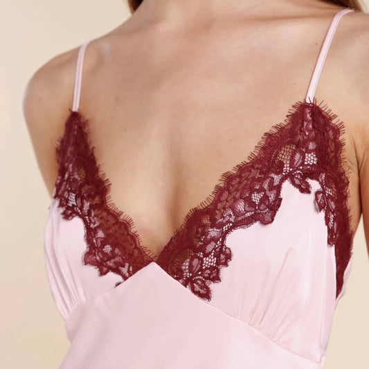 Magnolia Silky Satin Long Gown - Pink