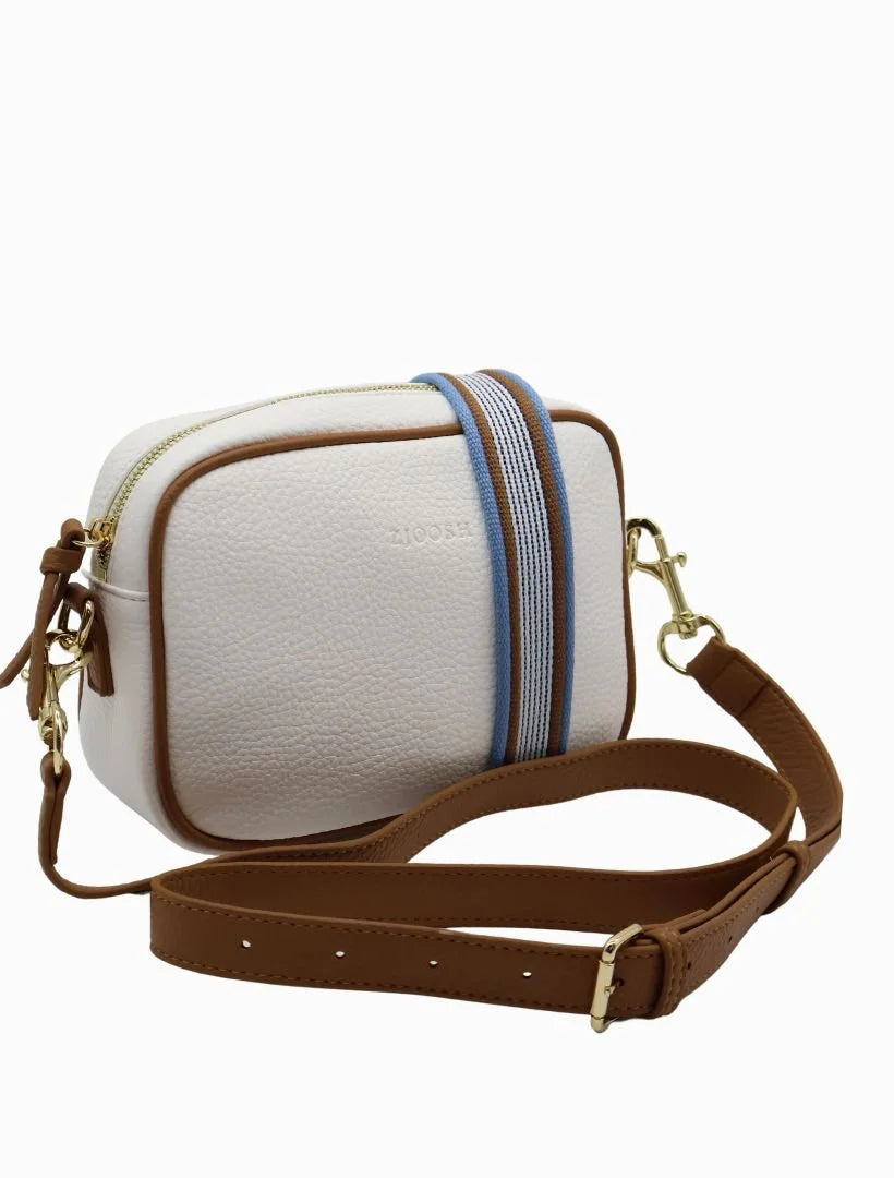 Ruby Sports Cross Body Bag Dual Tone White/Tan
