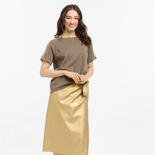 Lurex Shoulder Sweater - Gold