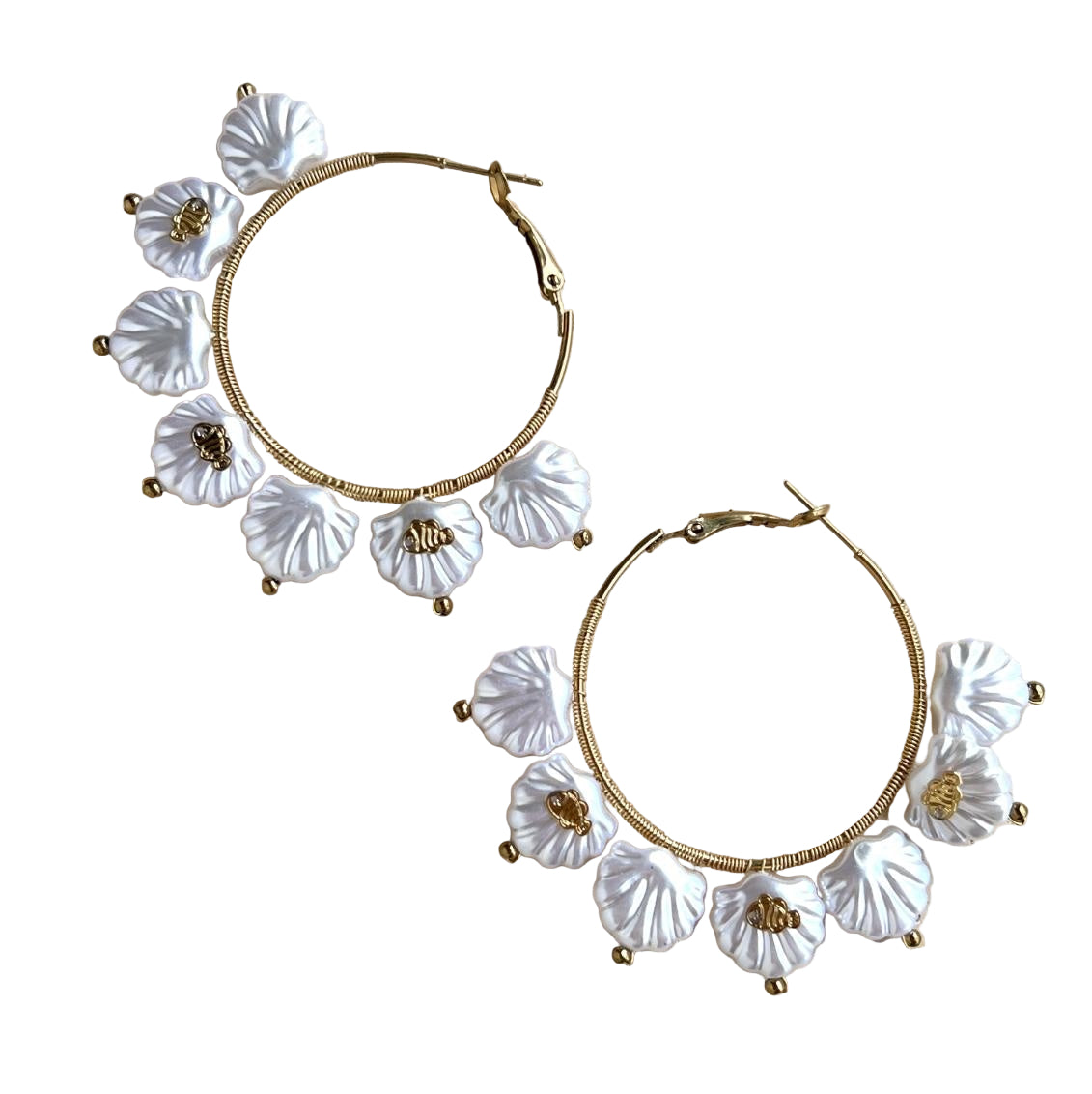 Pearl Shell Hoops