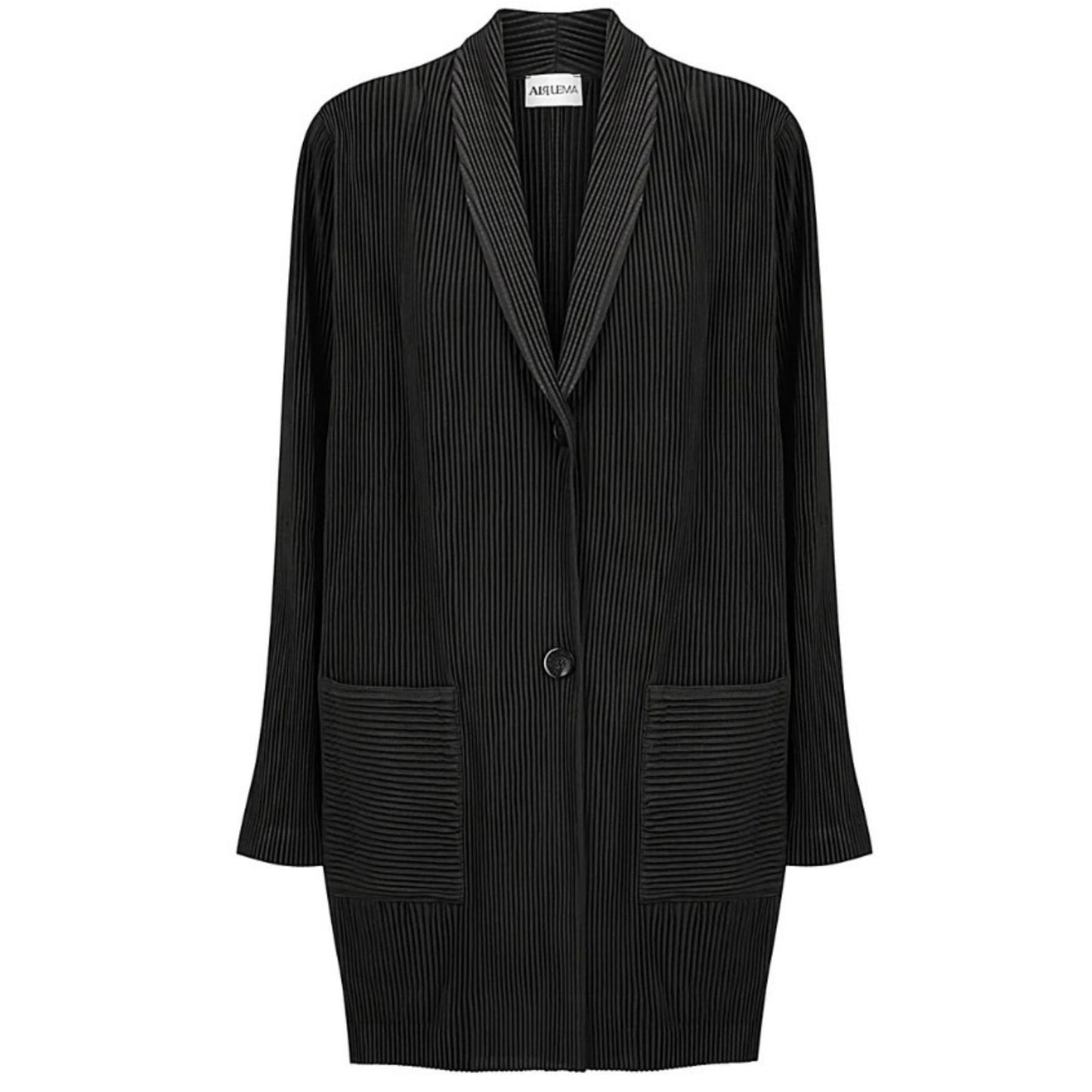 Plisse Blazer Black