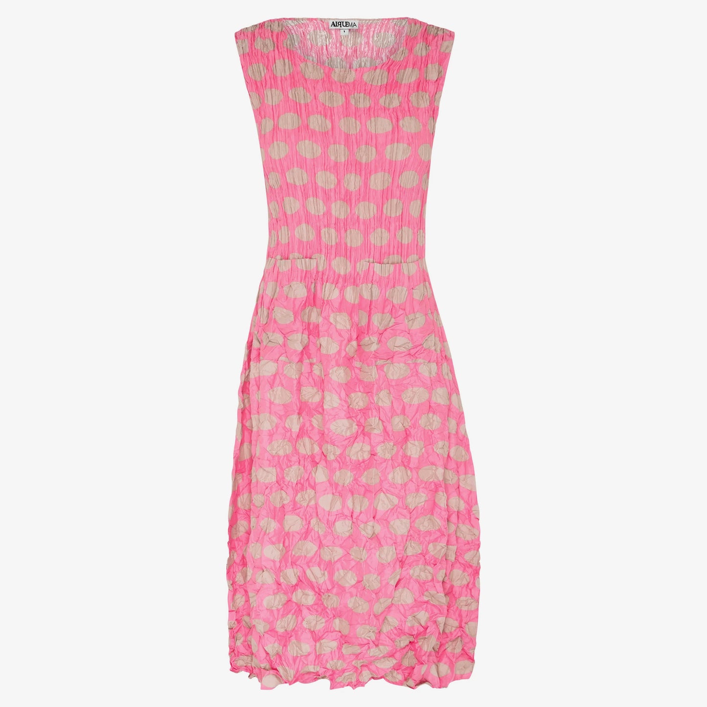 Smash Pocket Dress Pink Beige Elliptical Spot