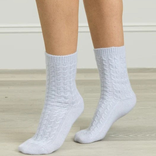 Cashmere Cable Knit Bed Socks