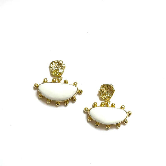 Dimitra Brass Stone Earring