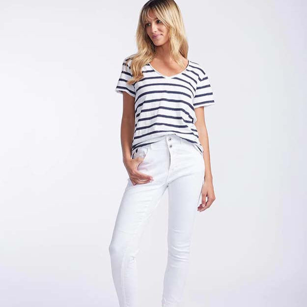 Emma Coloured Jean White