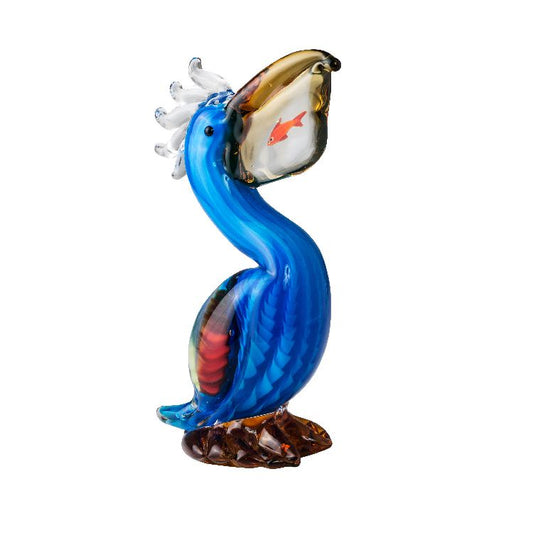 Pelican with Fish Glass Art