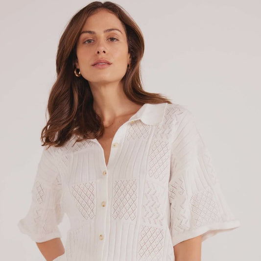 Kacey Knit Shirt - White