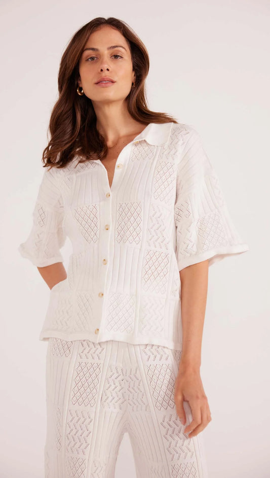 Kacey Knit Shirt - White