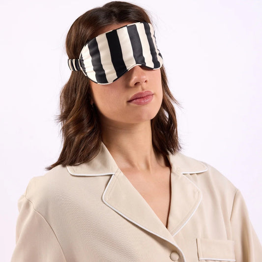 Silk Eye Mask - Vanilla Bean Stripes