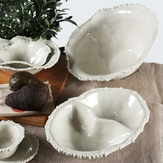 Melamine Pearl Double Serving Bowl