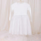 Ribbed Tulle Dress White Daisies