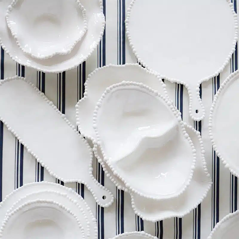 Melamine Pearl Platter Handle Round