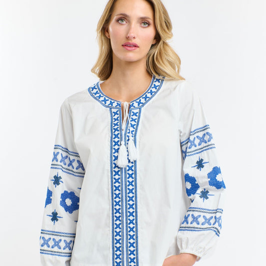 Daisy Cross Shirt - White